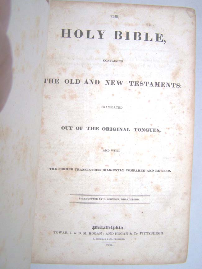 The Family Bible of Eben Smith of Durham, New Hampshire, published in 1830. — image 2
